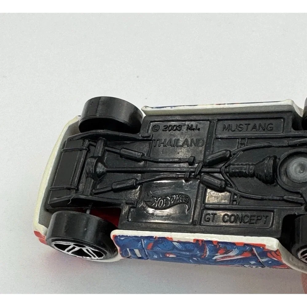 Hot Wheels Mustang GT Concept White Blue Red Graphic 2008 Mystery Cars 1:64
